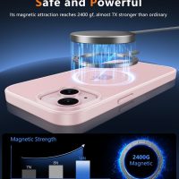 FNTCASE for iPhone 15 Case: for iPhone 14 & iPhone 13 Case | Magnetic Frosted Translucent Slim Shockproof Cell Phone Cover | Military Grade Protection Drop Proof Tough Protective Cases - LightPink - Image 3