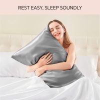 Satin Body Pillowcase, Silk Pillow Cases for Hair and Skin, Grey Body Pillow Cover with Envelope Closure, Gift for Women (20x54 inch) 1 Pack - Image 4