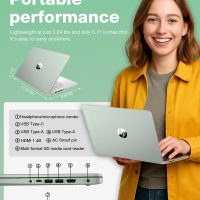 HP 14" Student Business Laptop - Windows 11 Pro • 1-Year Office 365 • Intel Quad-Core N150 • HD Anti-Glare Display • Wi-Fi 6 • Copilot+ PC • Green • 16G RAM • 128G UFS + 256GB Micro SD Card - Image 3