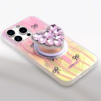 Magnetic Cute Diamond Heart Shape Design Collapsible Mobile Phone Grip & Stand Holder for Smartphone Tablet Cell Phone Accessory - Image 5