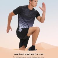 BOOMCOOL Gym Clothes workout shorts and long sleeve shirts for men running dry fit athletic outfits sets 6 pack - Image 5