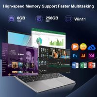 2025 Laptop Computer 14 Inch Win 11 256GB SSD Up to 1TB SSD Expand Laptops Celeron N4020 Up to 2.8Ghz 1920x1080 FHD Dual WiFi BT4.2 with Webcam Keyboard Protect Flim for Business Student-Gray - Image 2