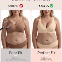 OEAK Womens Deep V Bras Wireless Comfortable Bra Supportive No Underwire Bras Tshirt Push Up Bralettes Plunge Seamless Bra - Image 4