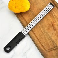 Lemon Zester, Stainless Steel Kitchen Cheese Grater, Ergonomic Soft Black Handle (11 Inch x 1 Inch) - Image 5