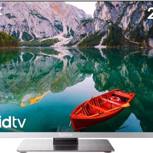 SYLVOX 22'' Smart 12 Volt TV Digital Video Disc Combo FHD 1080P Android 11.0, with ARC CEC WiFi Wireless Connection, for Home, RV Camper, and Mobile Use(Limo Series),Black