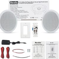 Herdio 6.5 Inch Bluetooth Ceiling Speakers 320W 2-Way Flush Mount in Wall Amplifier Receiver Suitable for Home Theater Bathroom Living Room Kitchen Office (White, Pair) - Image 7