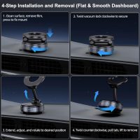 Vacuum Magnetic Suction Phone Holder, Foldable and Retractable Hands-Free Suction Cup Phone Mount for Car/Gym/Mirror/Smooth Surface, Compatible with iPhone Android and All Smartphones (Black) - Image 5