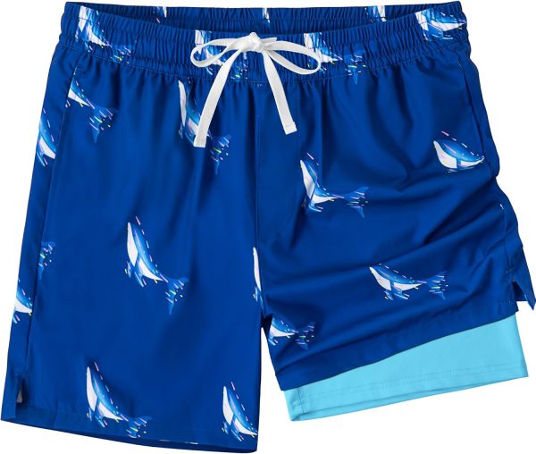 Men's Swim Trunks，Mesh Lining Quick Dry with Pockets Beach Shorts Hawaiian