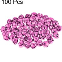 DIY Small Bells, 8mm/0.31-Inch 100pcs, Craft Bells Bulk DIY Bells for Christmas Festival Decoration Party Home, Light Pink - Image 3