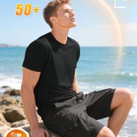 KEFITEVD Men's Short Sleeve UPF 50+ Sun Protection Shirts Quick Dry Rashguard Swim Shirt SPF Workout Fishing Athletic T-Shirt - Image 2