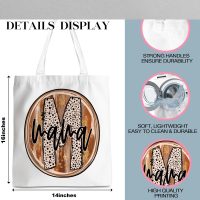 Mothers Day Birthday Gift for Mom Doodle Letters Mama Canvas Tote Bag Valentines Day Christmas Appreciation Gifts for Women Travel Work Commuter Shopping Shoulder Tote Bags - Image 2