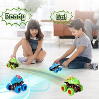 LODBY Dinosaur Toys for 2 3 4 5 Year Old Boys - Monster Truck Toys for Toddlers Boys Ages 2-4-6 - Push and Go Cars Dinosaur Toys for Kids 3-5 Year Old Boy Christmas Birthday Gifts - Image 2