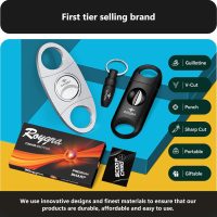 roygra Cigar Cutter Set (3 Pack), Cigar Accessories for Men - Stainless Steel Guillotine, Enlarged V-Cut Fit All Cigars, Punch Tool - Smoking Accessories, Portable Sharp Clean Cut - Silver - Image 6