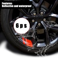 Pack-6 Car Reflective Stickers, Car Wheel Rim Stripe Decals, Universal Automotive Decals for 18-21 Inch Wheels Tire Rim Decoration Accessories (Red) - Image 6