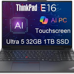 Lenovo ThinkPad E16 Gen 2 Business AI PC Laptop (16" FHD+ Touchscreen, Intel 12-Core Ultra 5 125U, 32GB DDR5 RAM, 1TB SSD) Backlit KB, Fingerprint Reader, Webcam, Wi-Fi 6E, Ethernet, Win 11 Pro, 2025