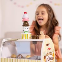 Melissa & Doug Wooden Scoop and Serve Ice Cream Counter (28 pcs) - Play Food and Accessories - Image 6