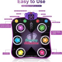 Flooyes Dance Mat Toys for 3-12 Year Old Kids, Electronic Dance Pad with Light-up 6-Button Wireless Bluetooth, Music Dance with 5 Game Modes, Birthday Toys Gifts for 3 4 5 6 7 8 9 10+ Year Old Girls - Image 2