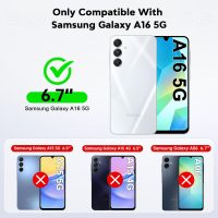 LeYi for Galaxy A16-5G Phone Case: 2 Pack Tempered Glass Screen Protector and 360° Rotatable Ring Holder Magnetic Kickstand, Plating Rose Gold Edge para Samsung A 16 5G, Black - Image 2