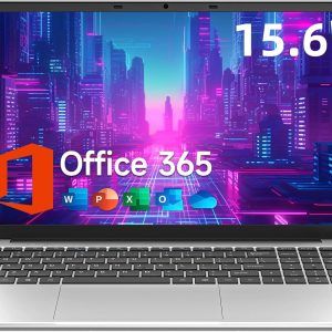 15.6 Inch Laptop with Office 365, 4GB RAM, 128GB Storage Expandable 1TB, 5205U Processor, HD Display, Windows 11 Laptops Computer, Wi-Fi 5, BT4.2, Numpad, Type-C, for Business and Students.