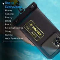 Pelican 2 Pack Marine - IP68 Waterproof Phone Pouch (Regular Size) Floating Waterproof Phone Case - Beach Cruise Ship Travel Essentials - Works w/All Phones - Detachable Lanyard - Black/Hi-Vis Yellow - Image 7