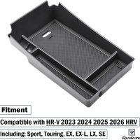 RUNROAD Center Console Organizer Tray Compatible with Honda HR-V 2023 2024 2025 2026 HRV Accessories, ABS Console Organizer Armrest Storage Box Coin Holder, Black - Image 2