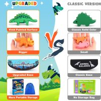 Dinosaur Toys for Kids 3-5: Wooden Stacking Montessori Toys for 3 4 5 6 7 8 Year Old Boys Girls Balance Competition Game for Family Birthday Gifts for Kids Ages 4-8 (Classic Version) - Image 4