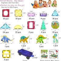 Jasonwell 110PCS Magnetic Tiles Building Blocks Set for Boys Girls Preschool Educational Magnet Construction Kit Stacking STEM Toys Christmas Birthday Gifts for Kids Toddlers 3 4 5 6 7 8 9 + Year Old - Image 4