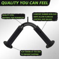 Tricep Press Down Bar, V Bar Cable Attachment, Steel with Non-Slip Rubber Grip (Black) - Image 2