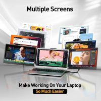 Laptop Screen Extender, 14.2" Portable Triple Monitor for Laptop with Full HD IPS Display, Monitor Extender Compatible with Mac, Windows, Chrome, Fits 13-17 Inch Laptops - Image 7