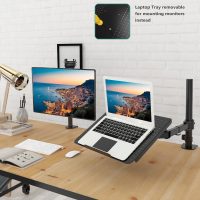 WALI Laptop Tray Desk Mount for 17inch Notebook, Fully Adjustable Laptop Arm up to 22lbs, Monitor Mount with Vented Cooling Platform Stand (M00LP), Black - Image 6