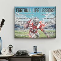 Football Poster Wall Art for Home Bedroom Decor, Football Life Lessons Motivational Canvas Print Painting Gifts for Men 8x10 Inch - Image 5