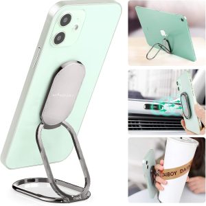 Phone Ring Holder Finger Kickstand 360°Rotation Cellphone Back Grip Foldable Cell Phone Stand for Desk Compatible with iPhone iPad Smartphones Tablets