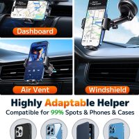 Qifutan Car Phone Holder Mount Phone Mount for Car Windshield Dashboard Air Vent Universal Hands Free Automobile Cell Phone Holder Fit for iPhone Smartphone Camera Mounts - Image 3