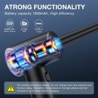 Compressed Air Duster, 3 Gear to 51000RPM Cordless Electric Air Duster, 6000mAh Rechargeable Air Blower with LED Light for Laptop Computer Camera Keyboard Cleaning Dust Hair Replace Compressed Air Can - Image 3