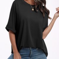 ANRABESS Womens Tops Oversized T Shirts Short Sleeve Crewneck Summer Casual Loose Basic Tee Shirt 2025 Trendy Fashion Clothes - Image 6