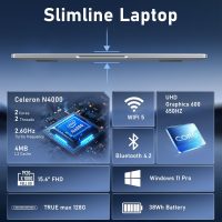 2025 Laptop 15.6 inch, Laptop Computer with N4000 Processor with 8GB RAM 256GB SSD, FHD Display 1920*1080P, WIFI5 BT4.2 HDMI Windows 11 Laptop, Thin and Light Laptop, Office Laptop, Study Laptop - Image 2