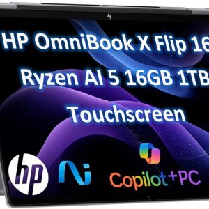 2025 HP OmniBook X Flip (Next Gen Envy x360) 2 in 1 Touchscreen Laptop (16" FHD+, AMD Ryzen AI 5 340 (> Intel i7-1355U), 16GB DDR5, 1TB SSD) AI Copilot+ PC for Creator, Designer, Win 11 Pro