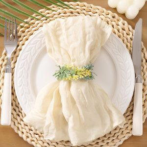 Cheesecloth Napkins 21"x21" Set of 10 Cotton Dinner Napkins CJZS18 Beige 10pcs