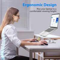 Laptop Stand for Desk, Adjustable Laptop Riser, Metal Foldable Computer Stand Holder Portable Notebook Mount, Ventilated Cooling Notebook Stand Compatible with 10-15.6” Laptops - Image 2