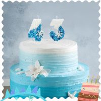 Glitter Blue White 3.74inch Large Frozen Birthday Candles,Happy 5th Birthday Candle for Party Supplies,Snow Winter Frozen Theme for Girls Cake Toppers Candles Birthday Decorations - Image 6