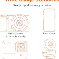 Amazon Basics Portable and Flexible Tripod with Wireless Remote and Smartphone Clamp, 10-inch long, Black - Image 3