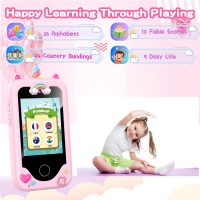 Kids Smart Phone for Girls, Christmas Birthday Gifts for Girls Age 3-10,Kids Toys Cell Phone, Toddler Learning Play Toy Phone with Dual Camera, Game, Music Player - Image 4