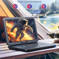 17.6" Portable Blu Ray DVD Player with 15.4" Screen, HDMI Input/Output, Sync Screen, 5 Hours Playing Time, 1080P MP4 MKV Video, Surround Audio, USB SD - Image 6
