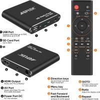 HDMI Media Player, Black Mini 1080p Full-HD Ultra HDMI Digital Media Player for -MKV/RM- HDD USB Drives and SD Cards - Image 3