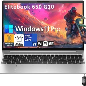 HP Elitebook 650 G10 15 15.6" FHD Business Laptop Computer, 13th Gen Intel 10-Core i7-1355U, 32GB DDR4 RAM, 1TB PCIe SSD, WiFi 6E, BT5.3, Backlit Keyboard, Fingerprint Reader, Windows 11 Pro, AZ-XUT