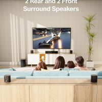 ULTIMEA 7.1ch Virtual Surround Sound Bar, Sound Bar for Smart TV with 4 Surround Speakers, Peak Power 330W, Surround Sound System for TV, App Control, TV Soundbar with Subwoofer, Opt/AUX/BT, Aura A40 - Image 3