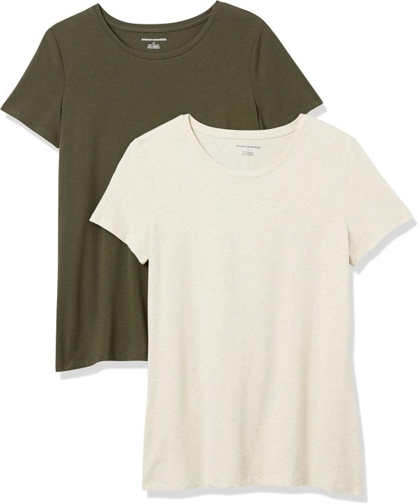 Amazon Essentials Women's Regular-Fit Short-Sleeve Crewneck T-Shirt, Multipacks