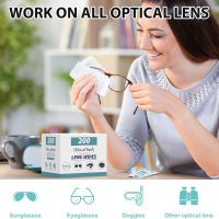 200 Count Lens Wipes for Eyeglasses, Eyeglass Lens Cleaning Wipes Pre-moistened Individually Wrapped Sracth-Free Streak-Free Eye Glasses Cleaner Wipes for Sunglass, Camera Lens, Goggles - Image 2