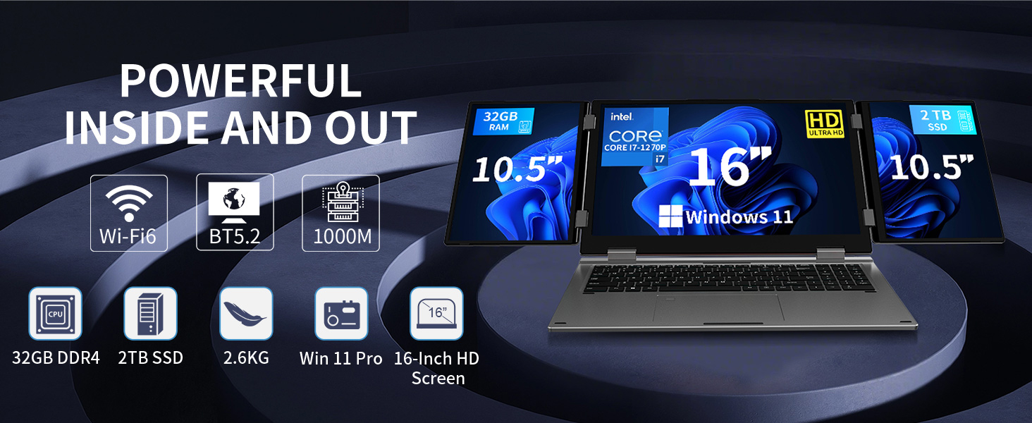 triple screen laptop