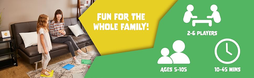 Fun for the Whole Family! 2-6 Players, Ages 5-105, 10-45 Minutes